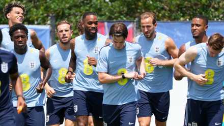 England's Ivan Toney, Jordan Henderson, Harry Kane, Kobbie Mainoo and Ezri Konsa during training ahead of the World Cup