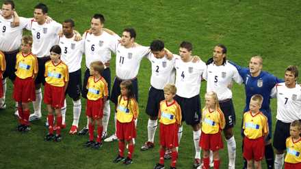 England Golden Generation Sing National Anthem