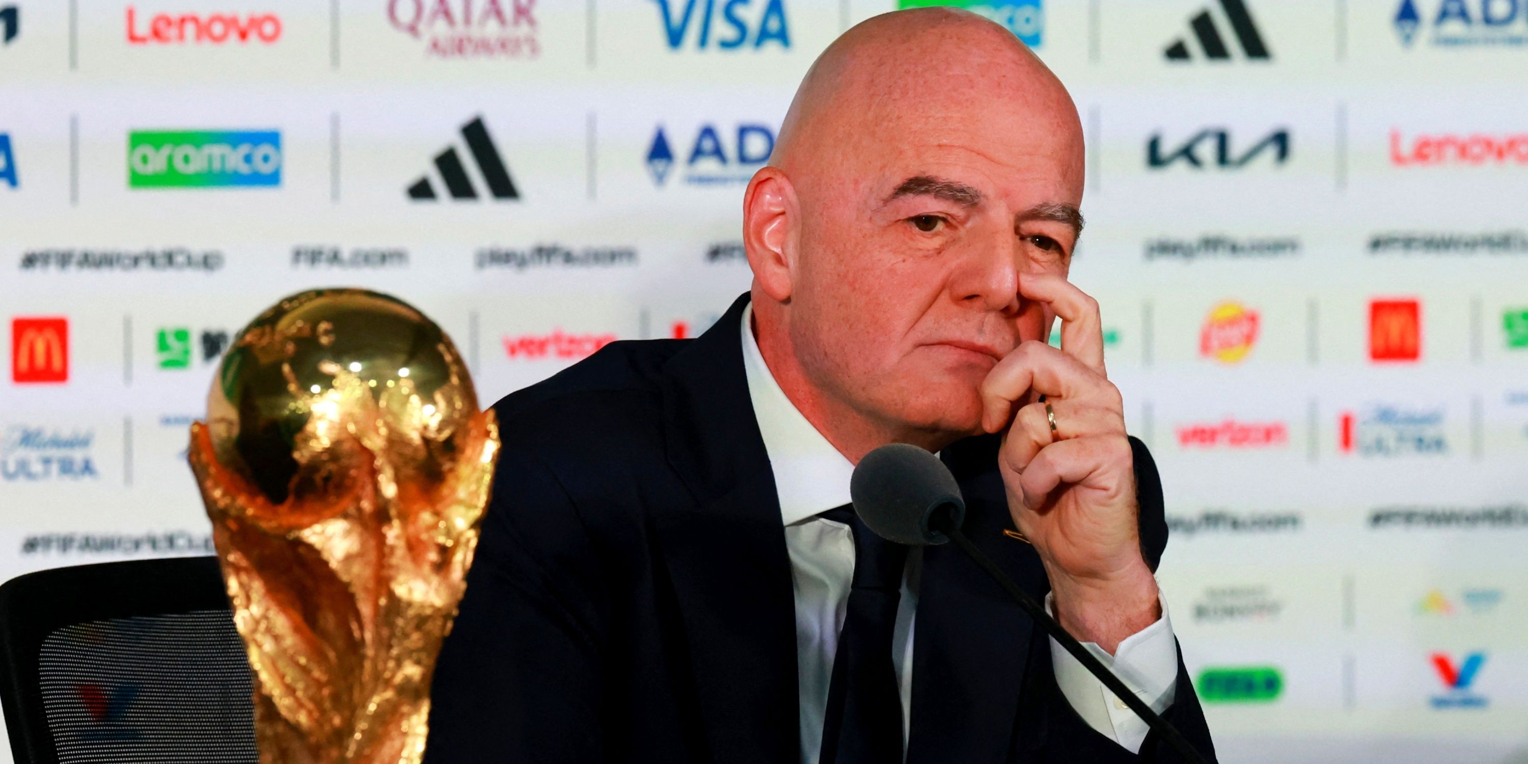 Gianni Infantino at a press conference