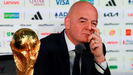 Gianni Infantino at a press conference