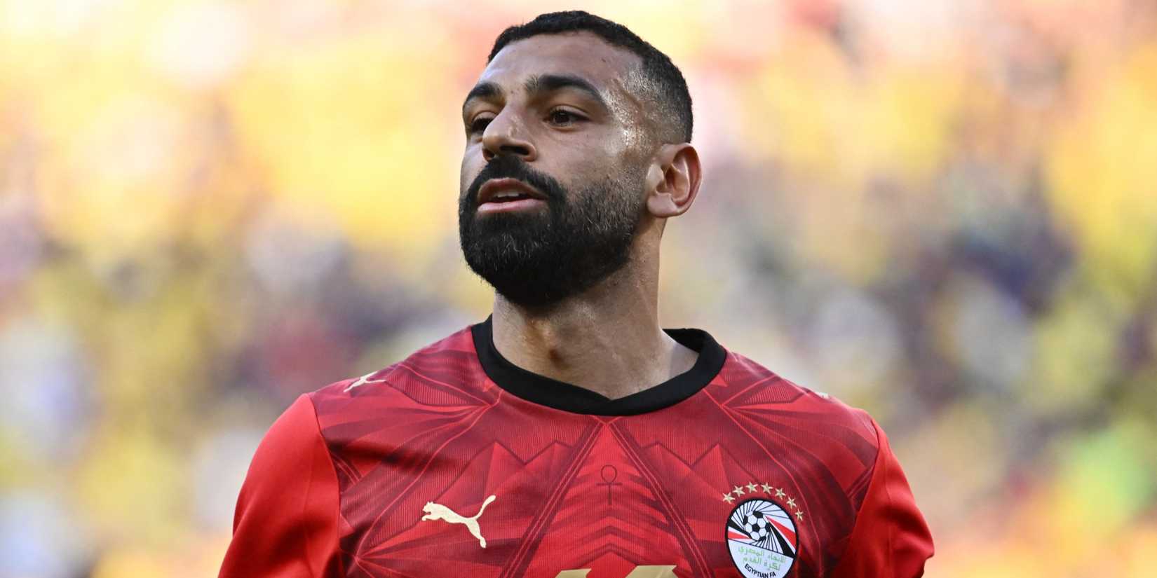 Mohamed Salah in action for Egypt vs Brazil
