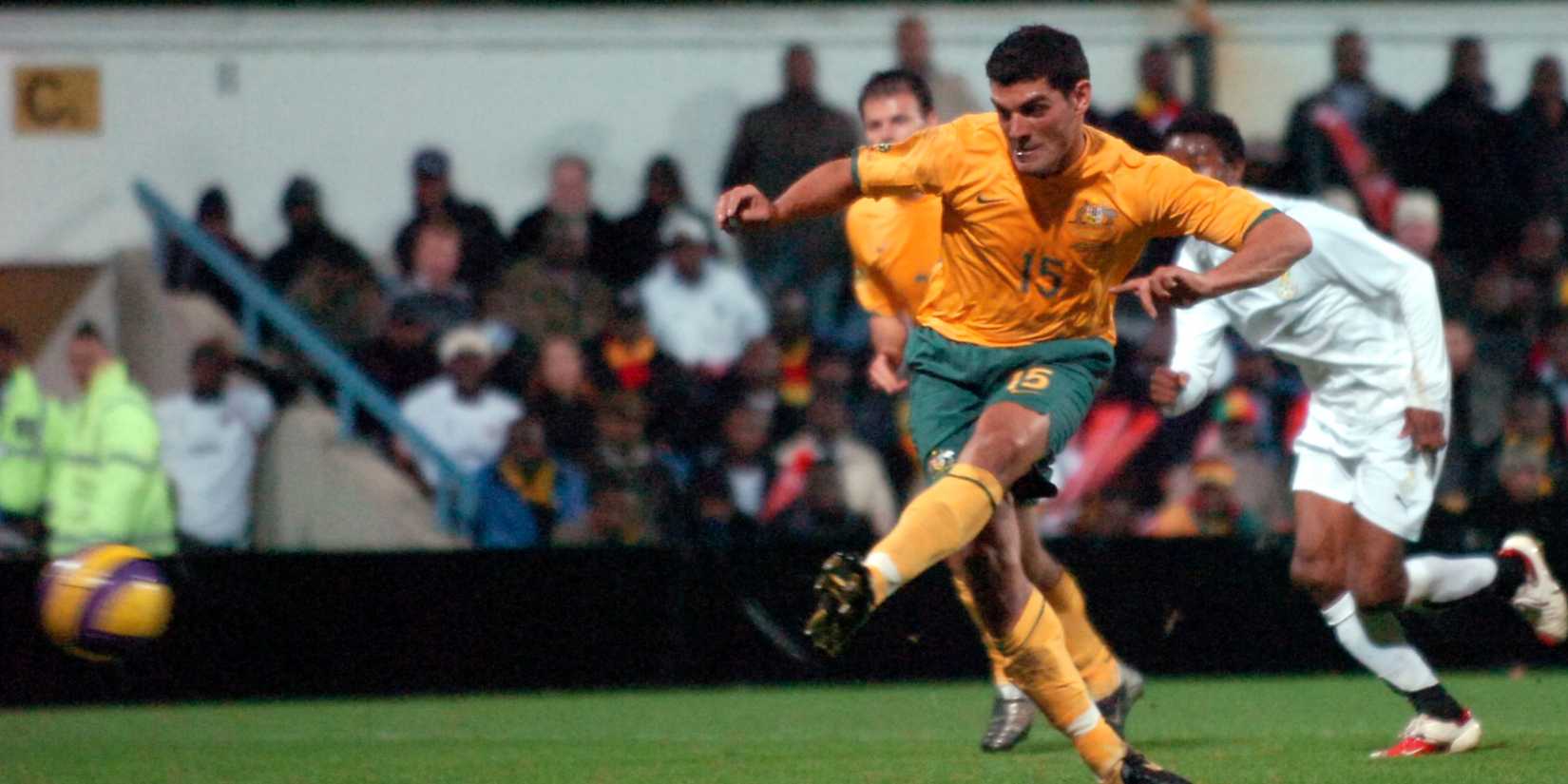 John Aloisi taking a penalty for Australia