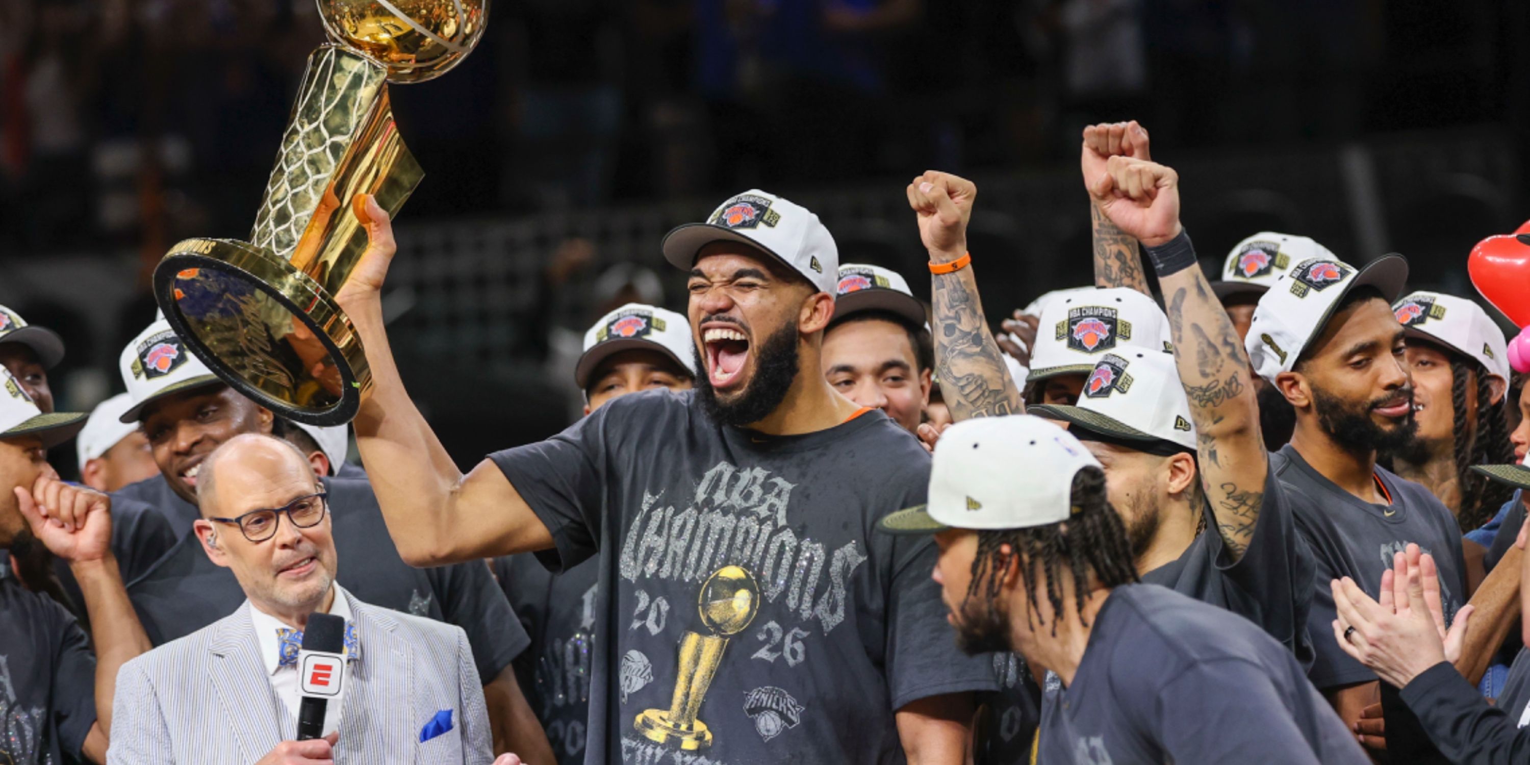 New York Knicks Celebrate NBA Title Win