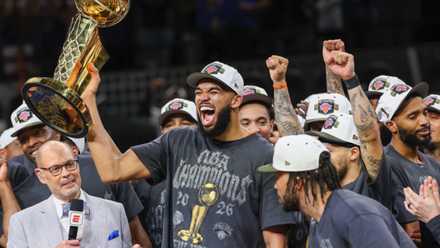New York Knicks Celebrate NBA Title Win