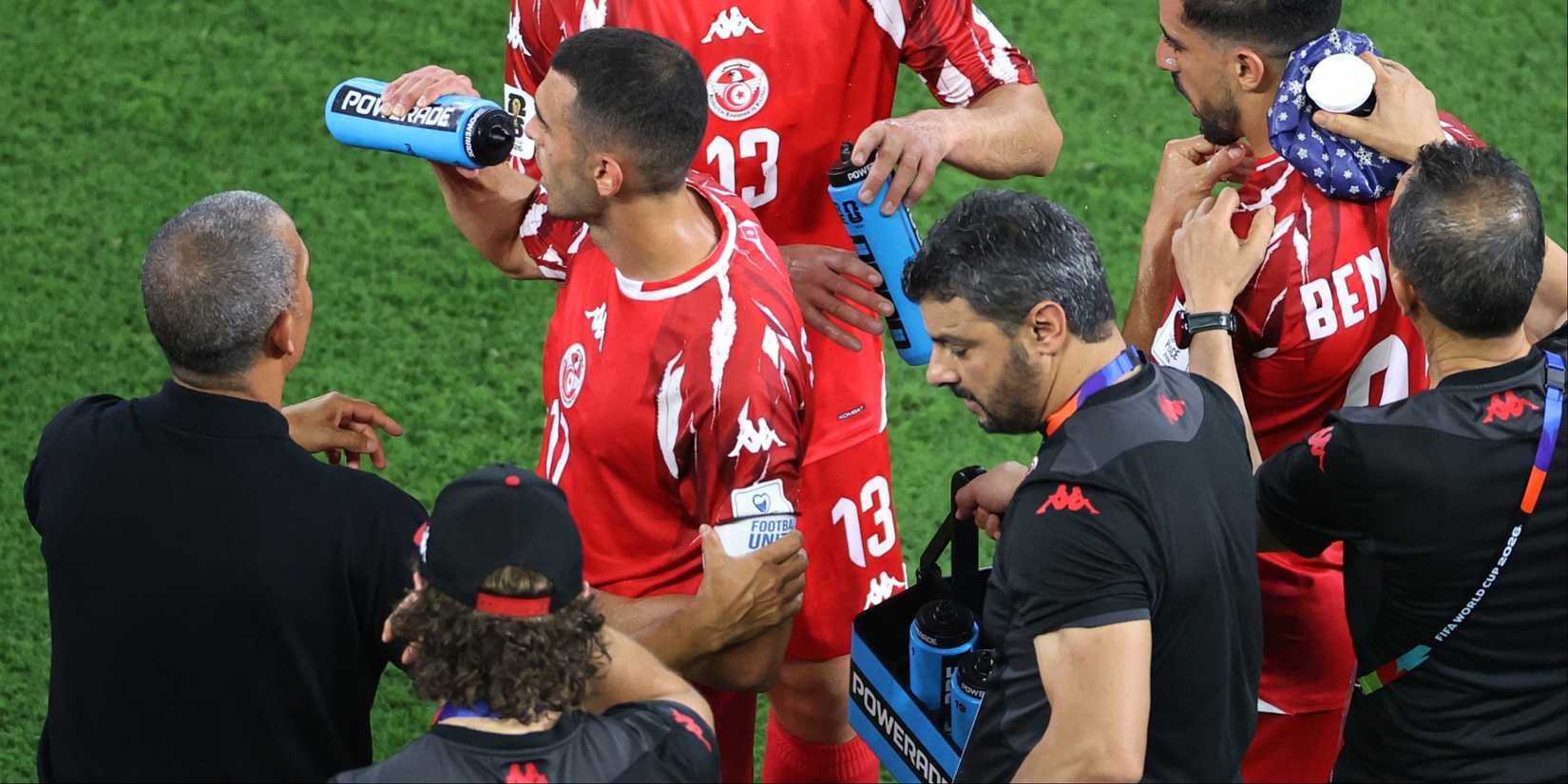 Tunisia players at the World Cup