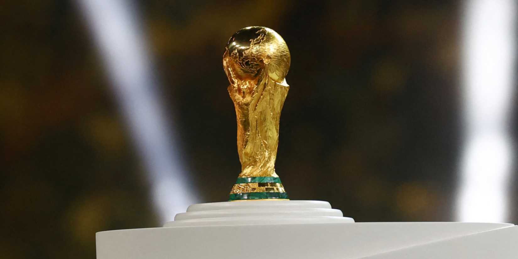 World Cup trophy on plinth