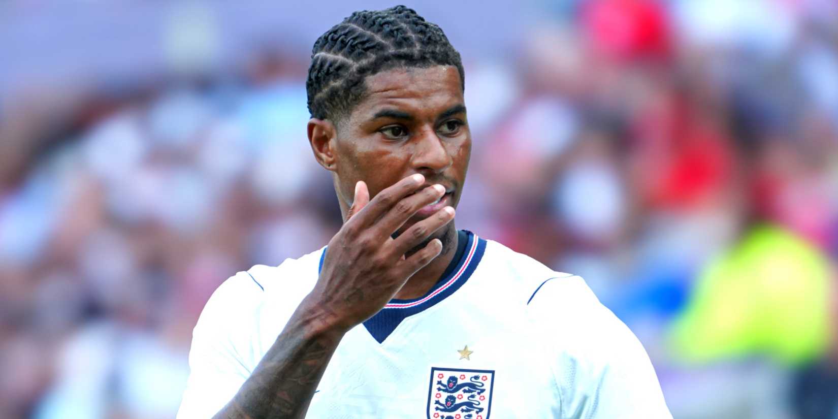 Marcus Rashford in action for England