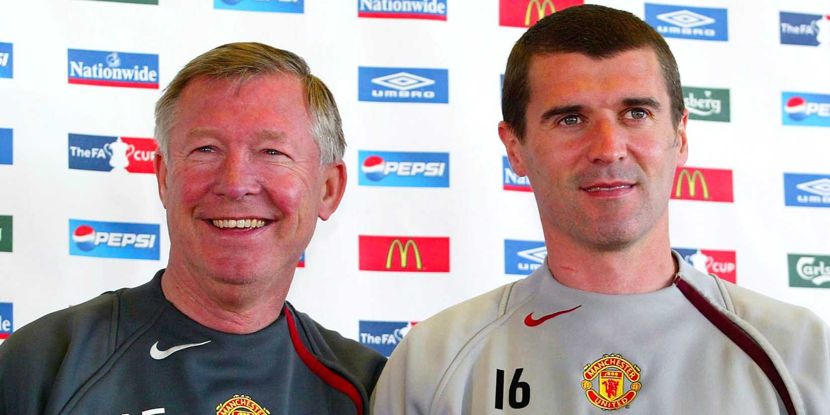 Manchester United's manager Sir Alex Ferguson and Roy Keane