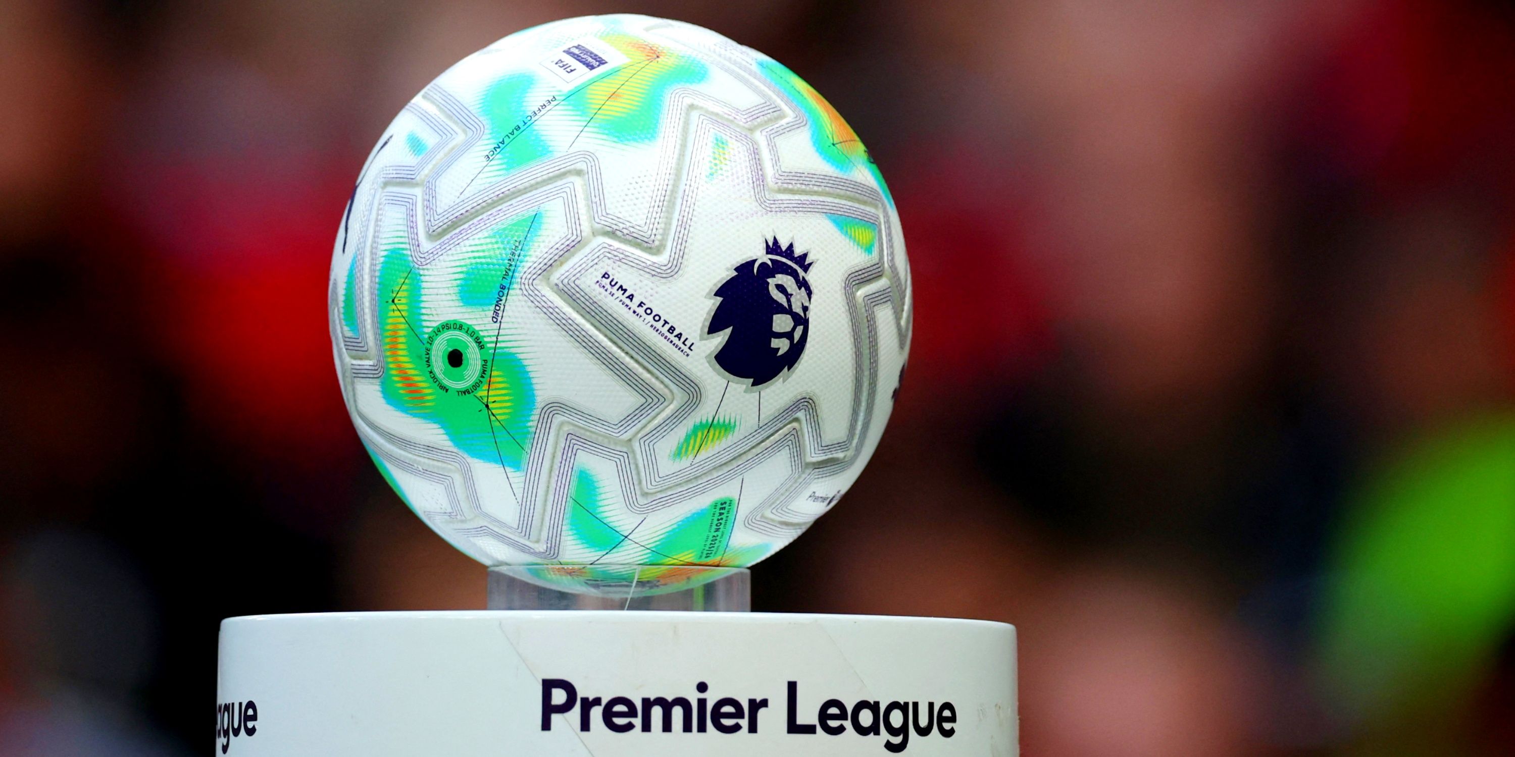 General view of a Premier League match ball on display