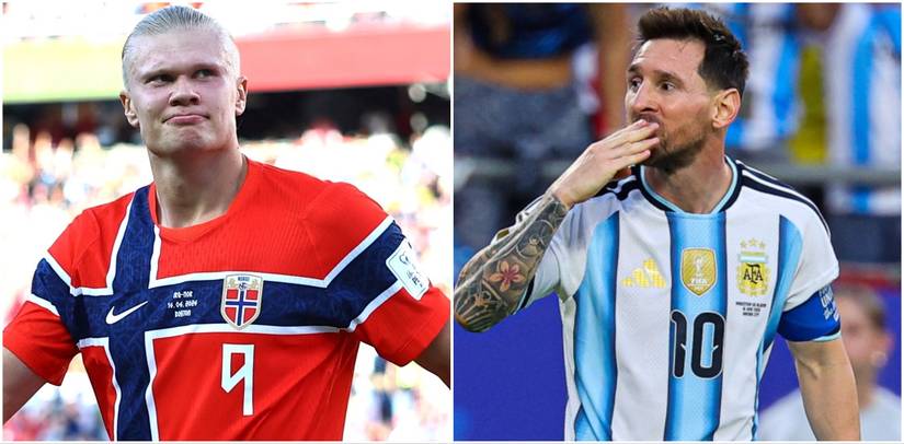 Erling Haaland and Lionel Messi