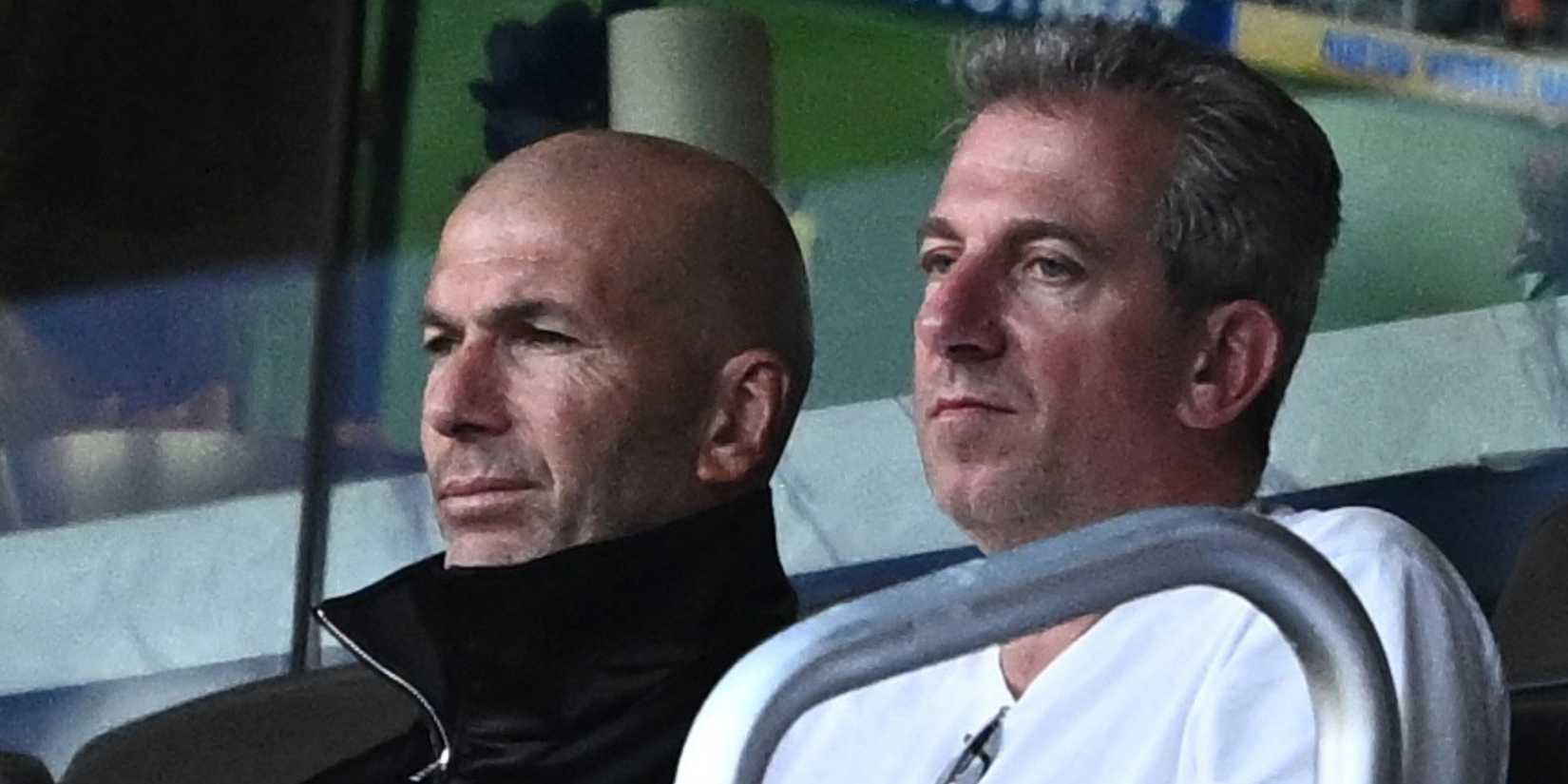 Zinedine Zidane watches on from the stands at the 2026 World Cup