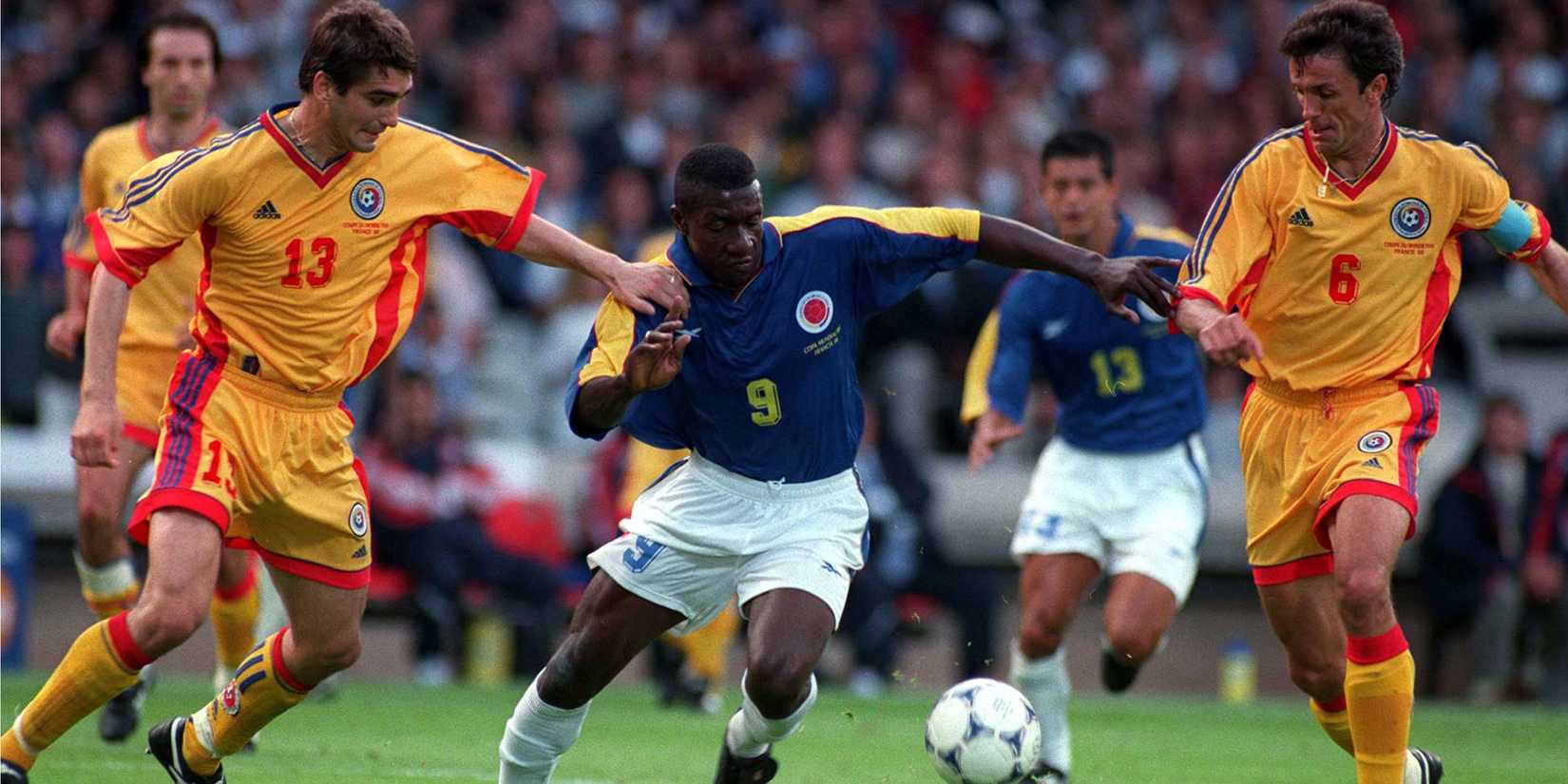 Freddy Rincon playing against Romania