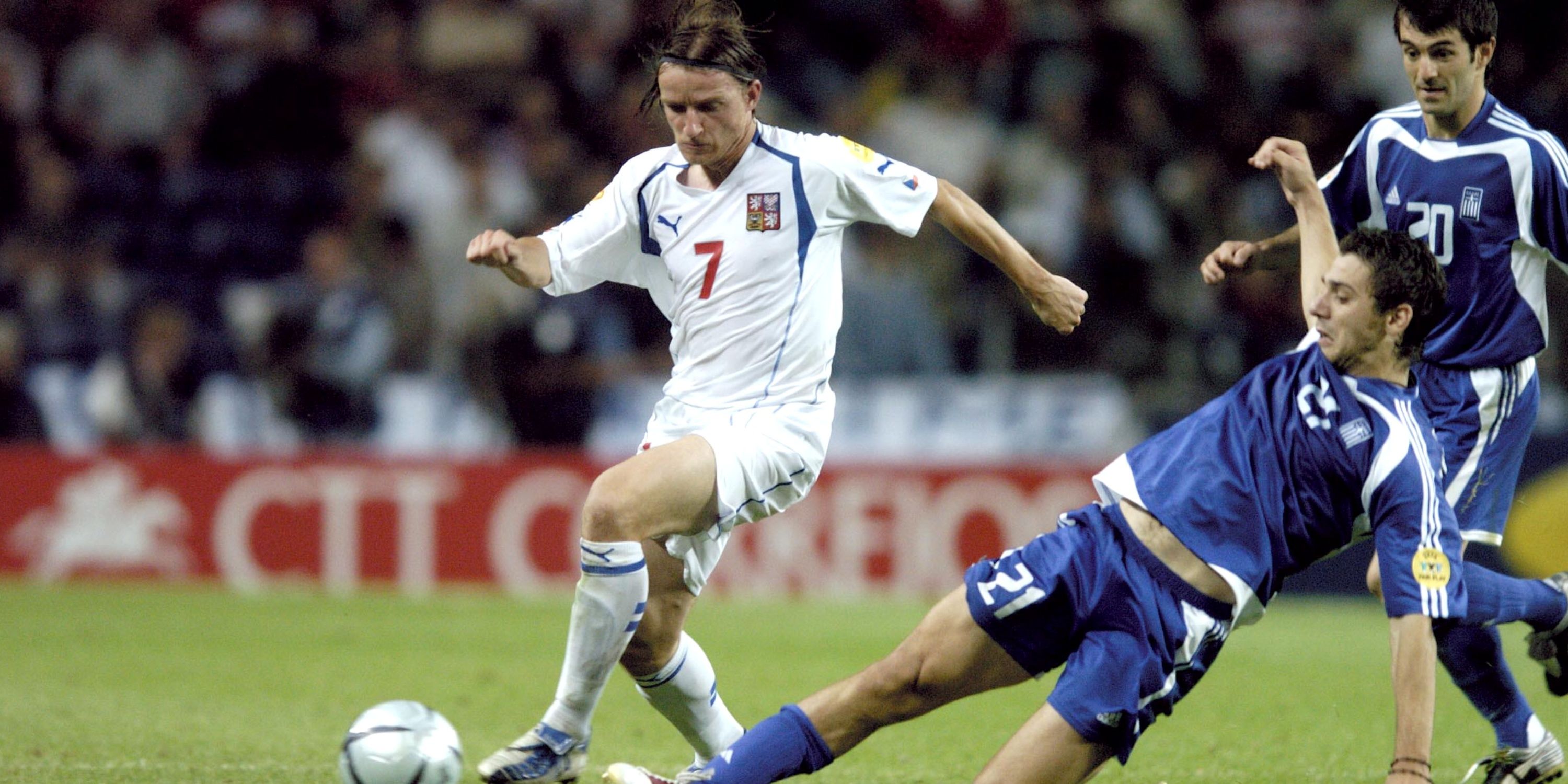 Vladimir Smicer playing for Czech Republic against Greece