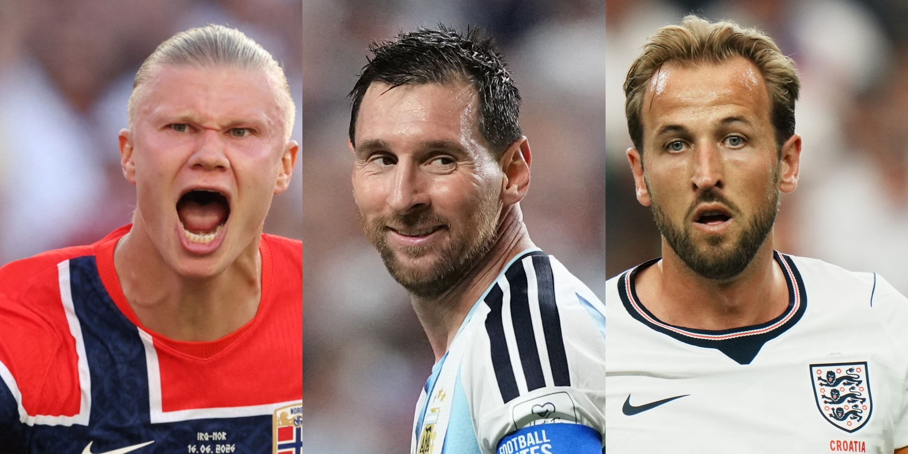 Erling Haaland Norway Lionel Messi Argentina Harry Kane England World Cup 2026