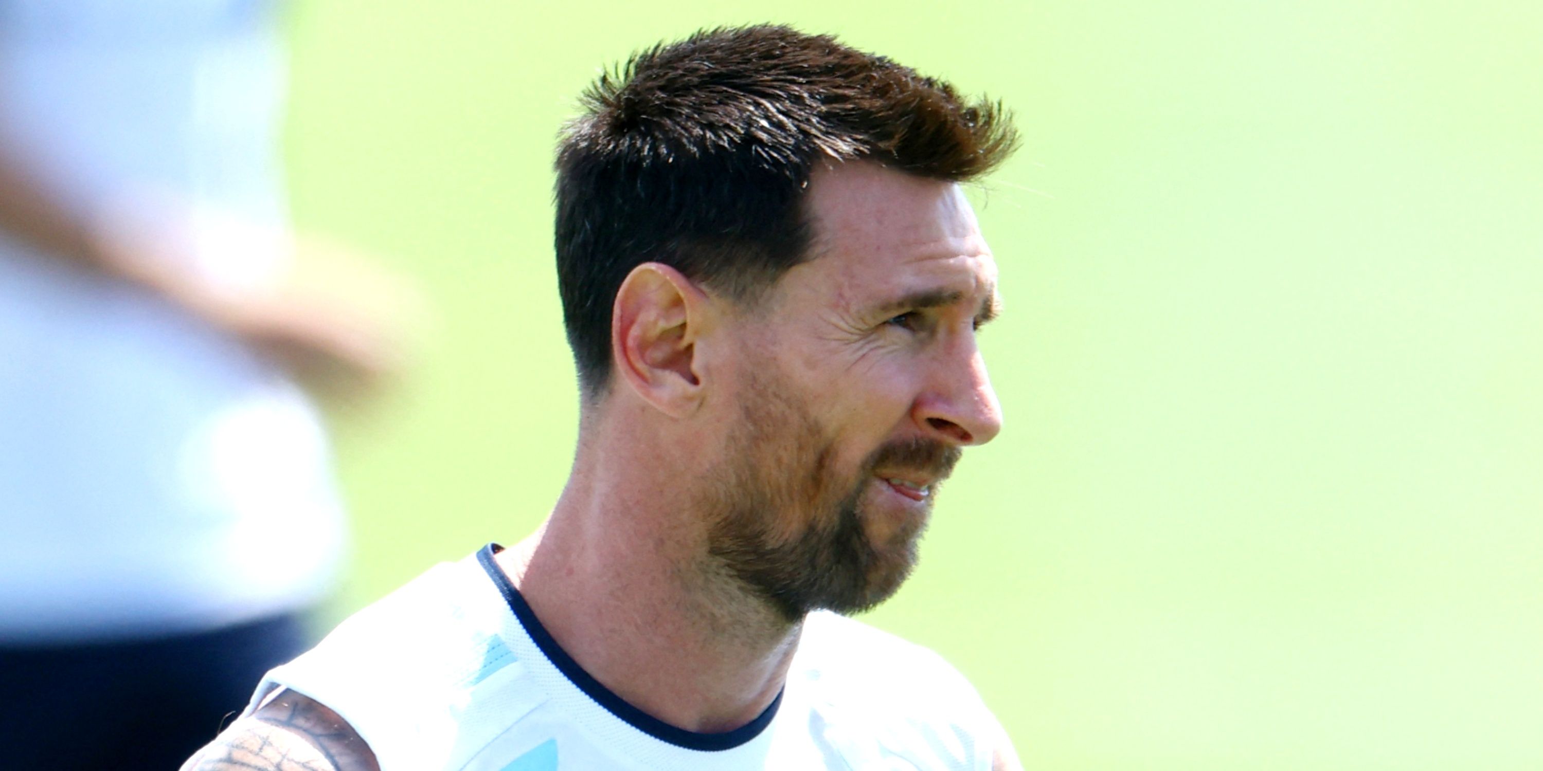 Argentina's Lionel Messi during training