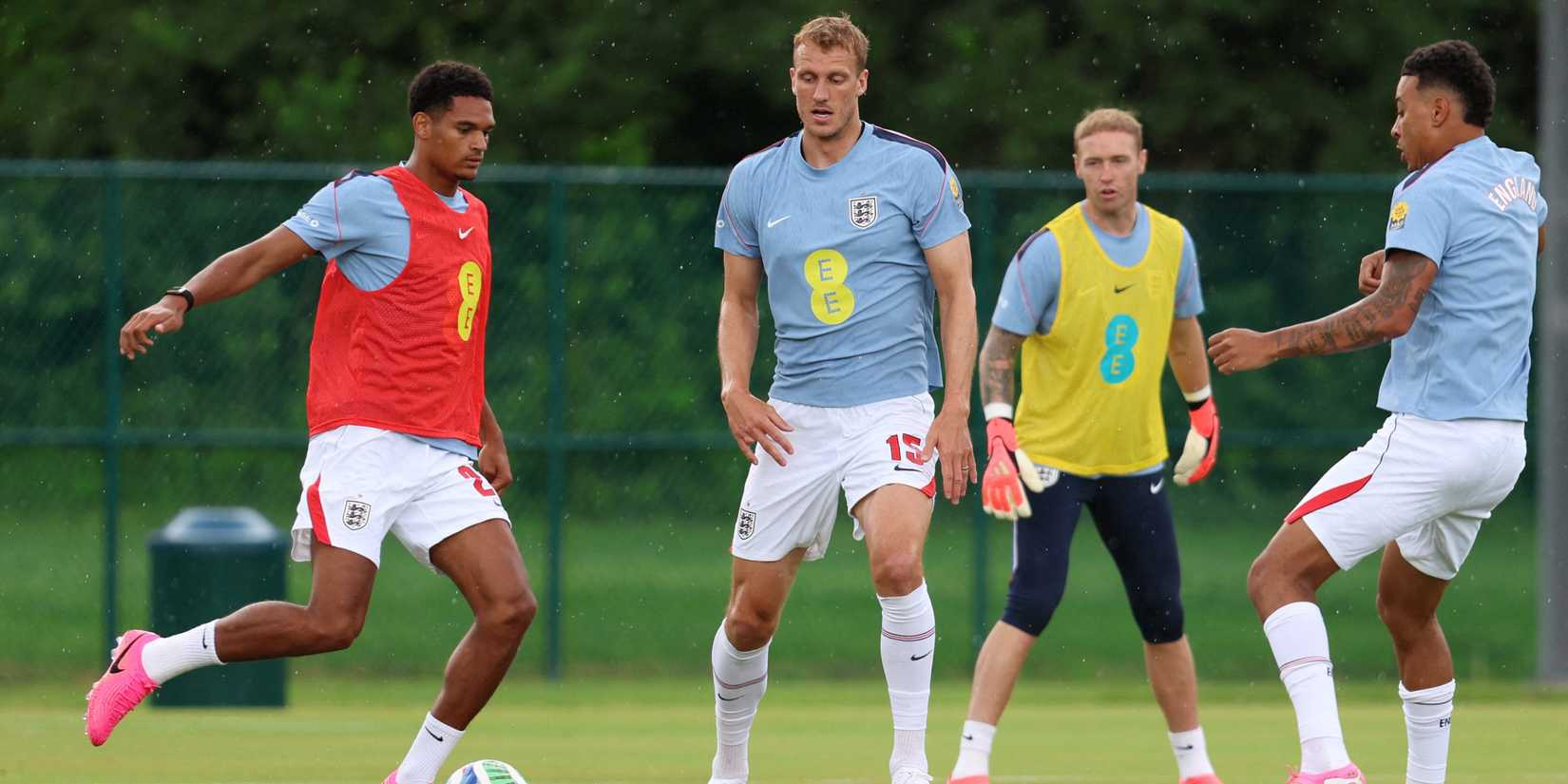England's players in training