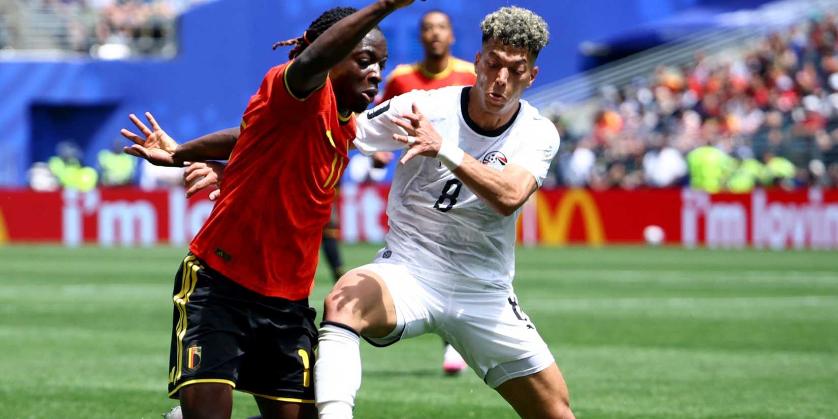 Jeremy Doku in action for Belgium vs Egypt at the 2026 World Cup