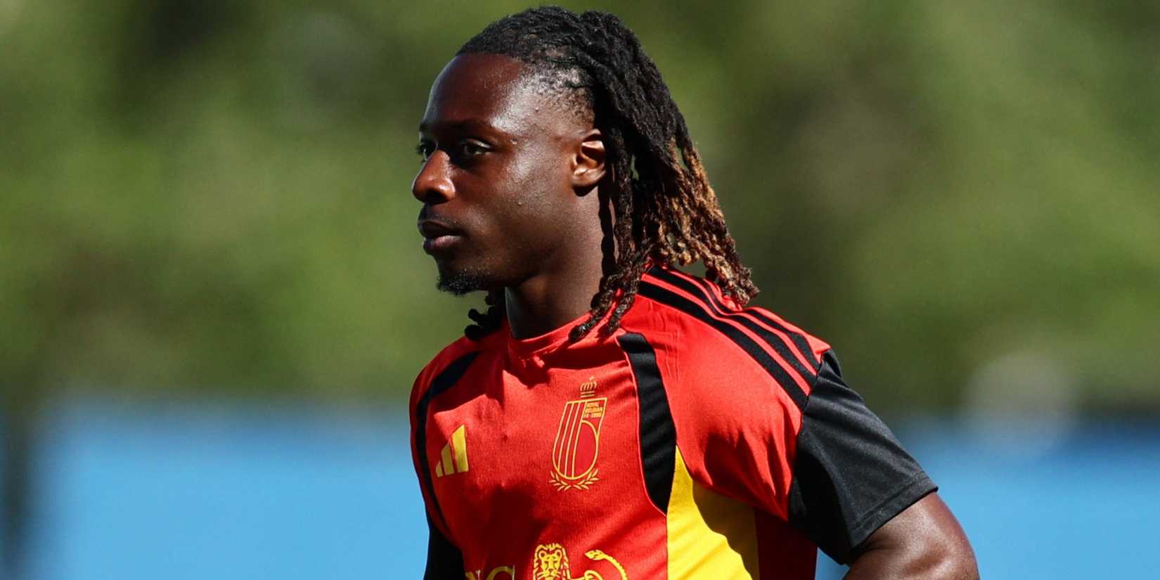 Jeremy Doku in Belgium training at the 2026 World Cup