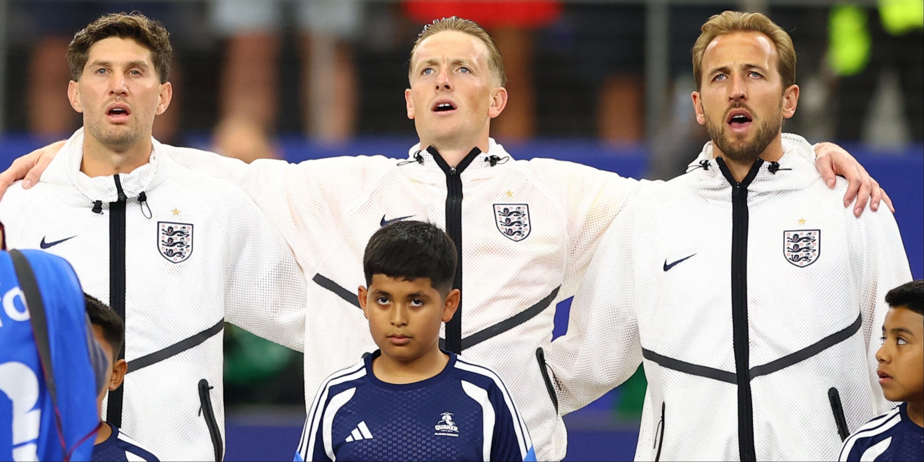 England Players Singing the National Anthem