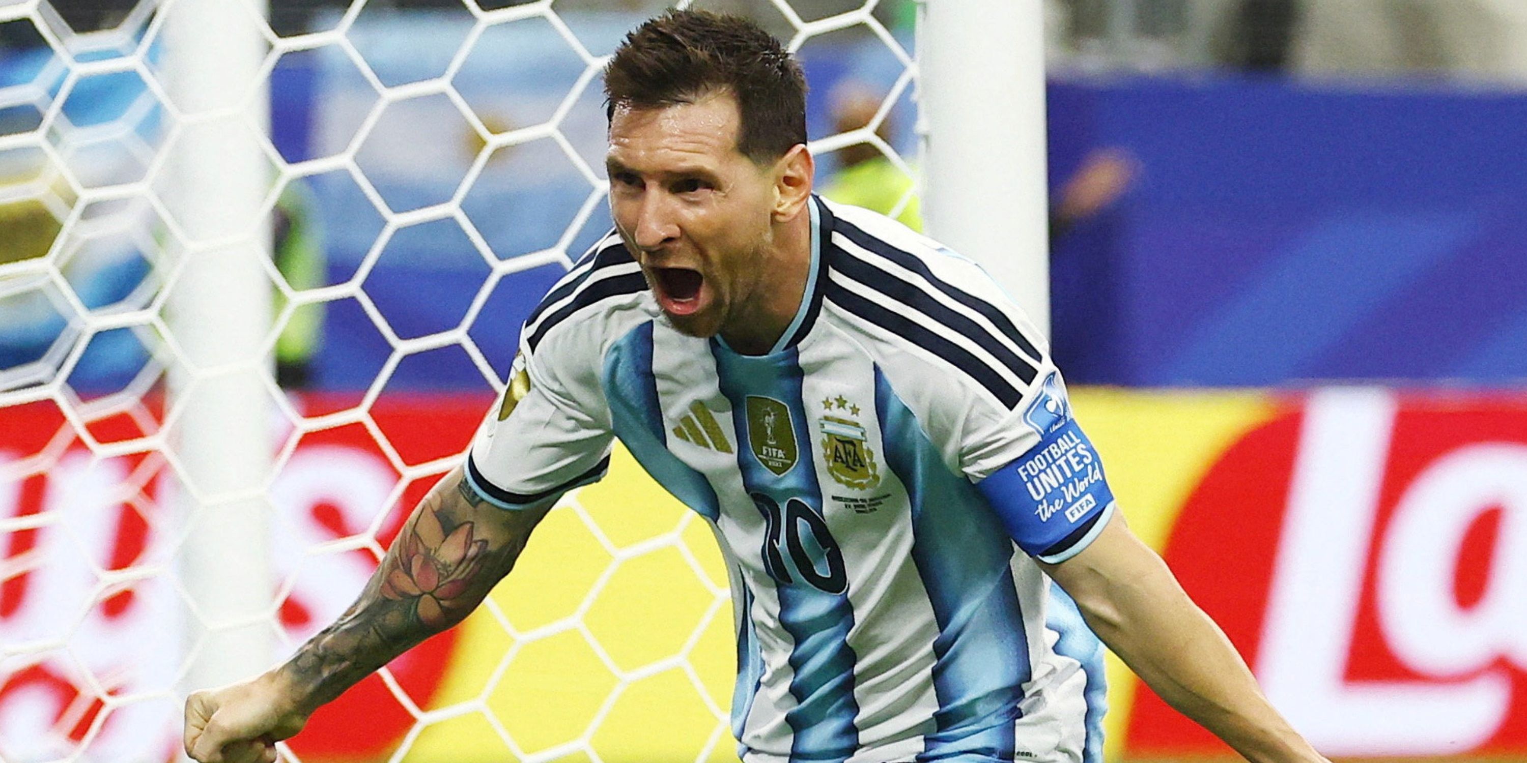 Lionel Messi Argentina celebrates a goal at World Cup 2026