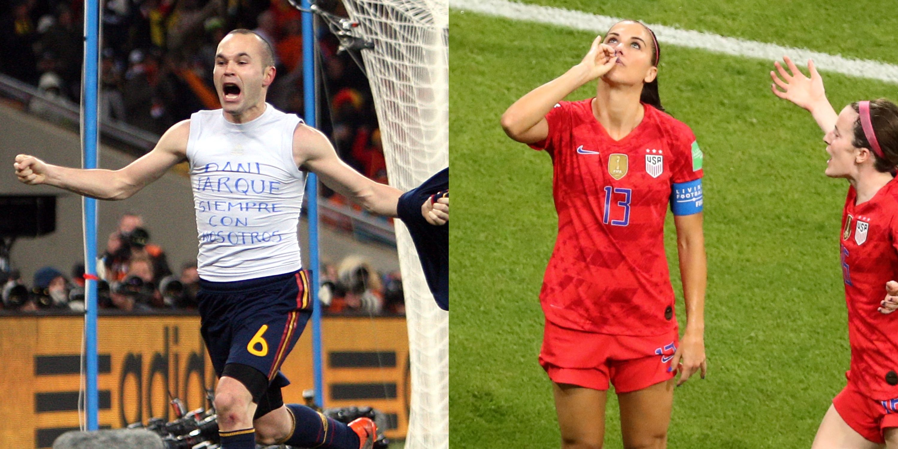 Andres Iniesta Spain 2010 World Cup Alex Morgan 2019 Women's World Cup