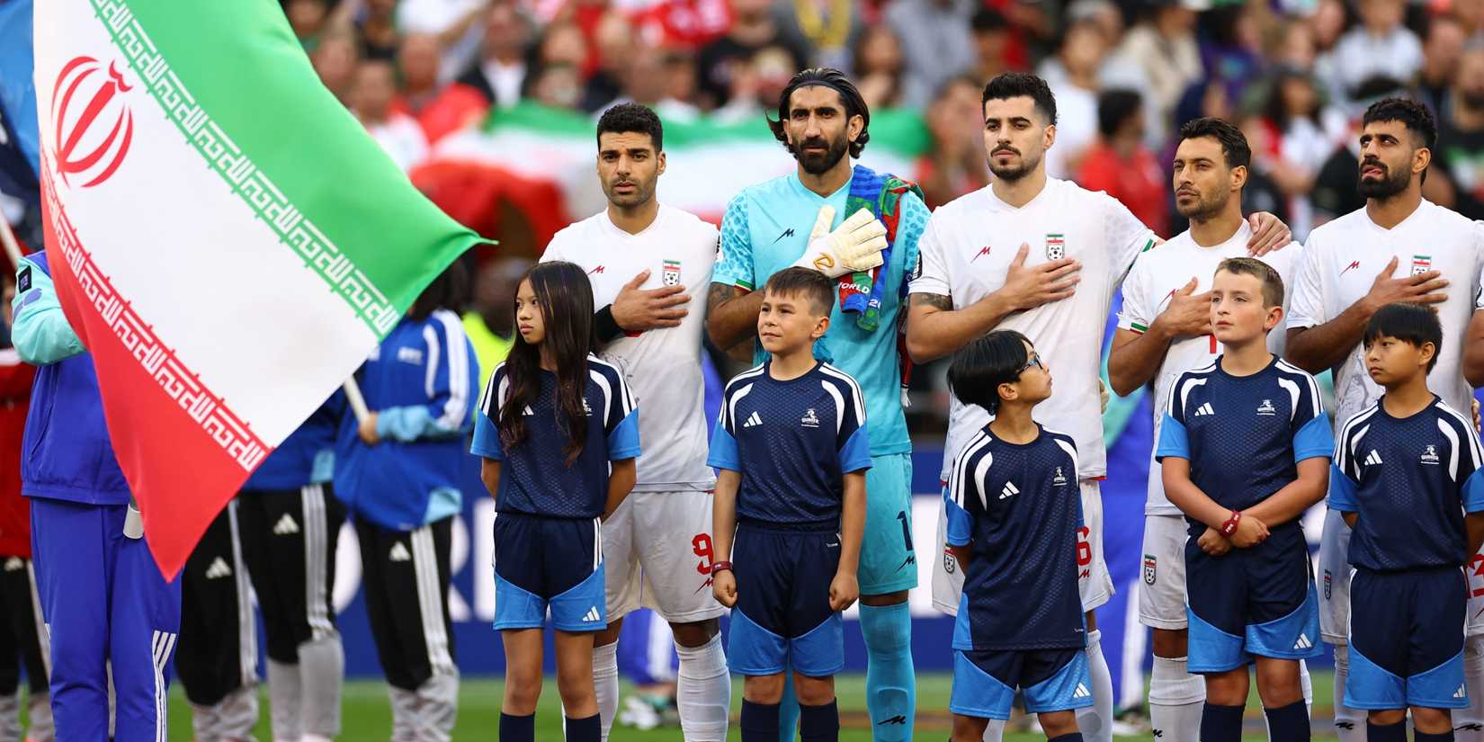 Iran players before their World Cup match vs Egypt
