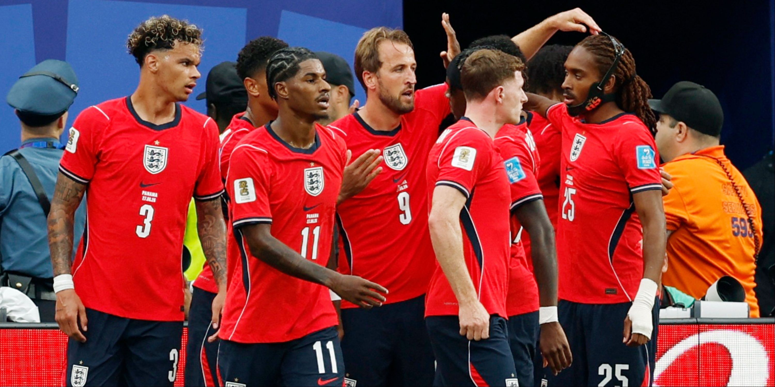 England Players Celebrate vs Panama