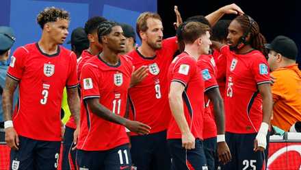 England Players Celebrate vs Panama
