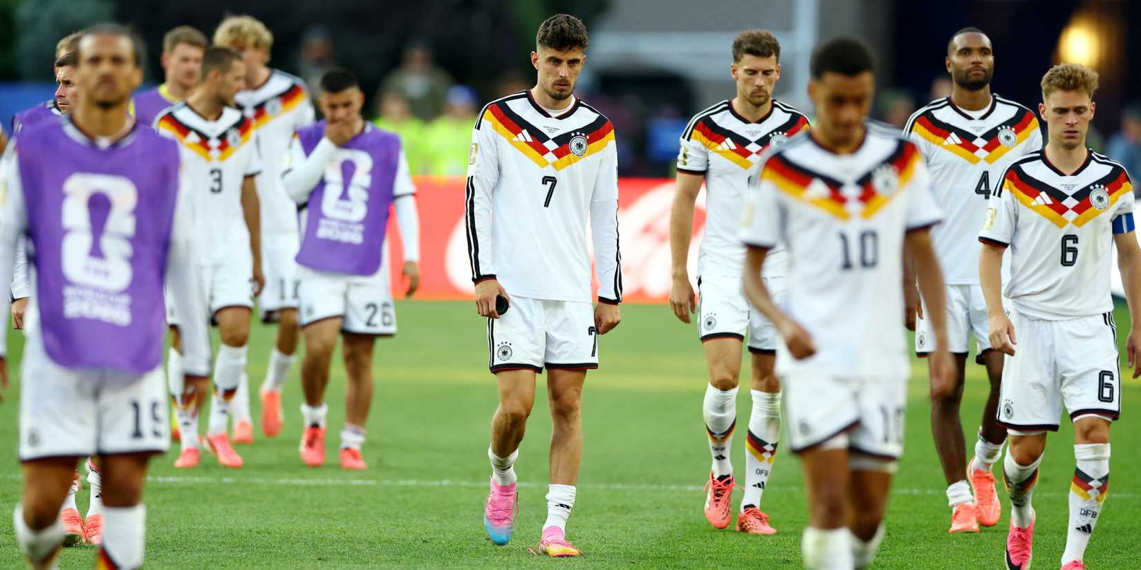 Germany players after their penalty shootout defeat vs Paraguay at the World Cup