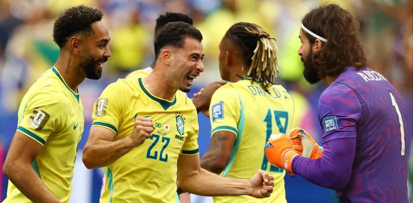 Brazil players celebrate