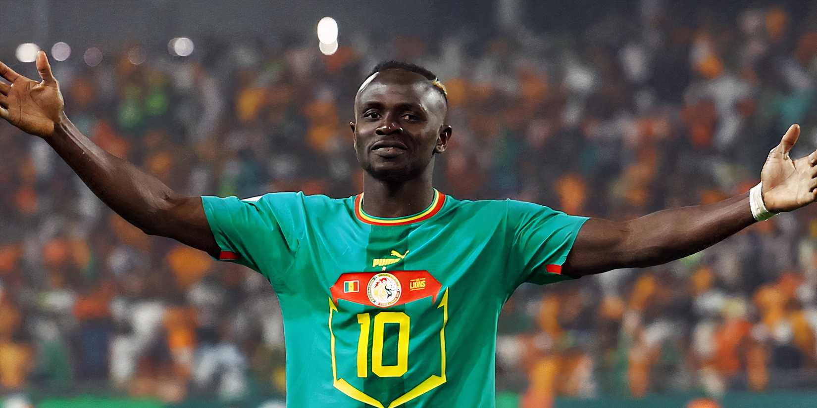 Sadio Mane celebrates with Senegal