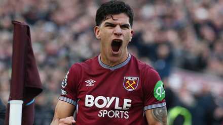 West Ham United midfielder Mateus Fernandes celebrates scoring Premier League goal against Sunderland