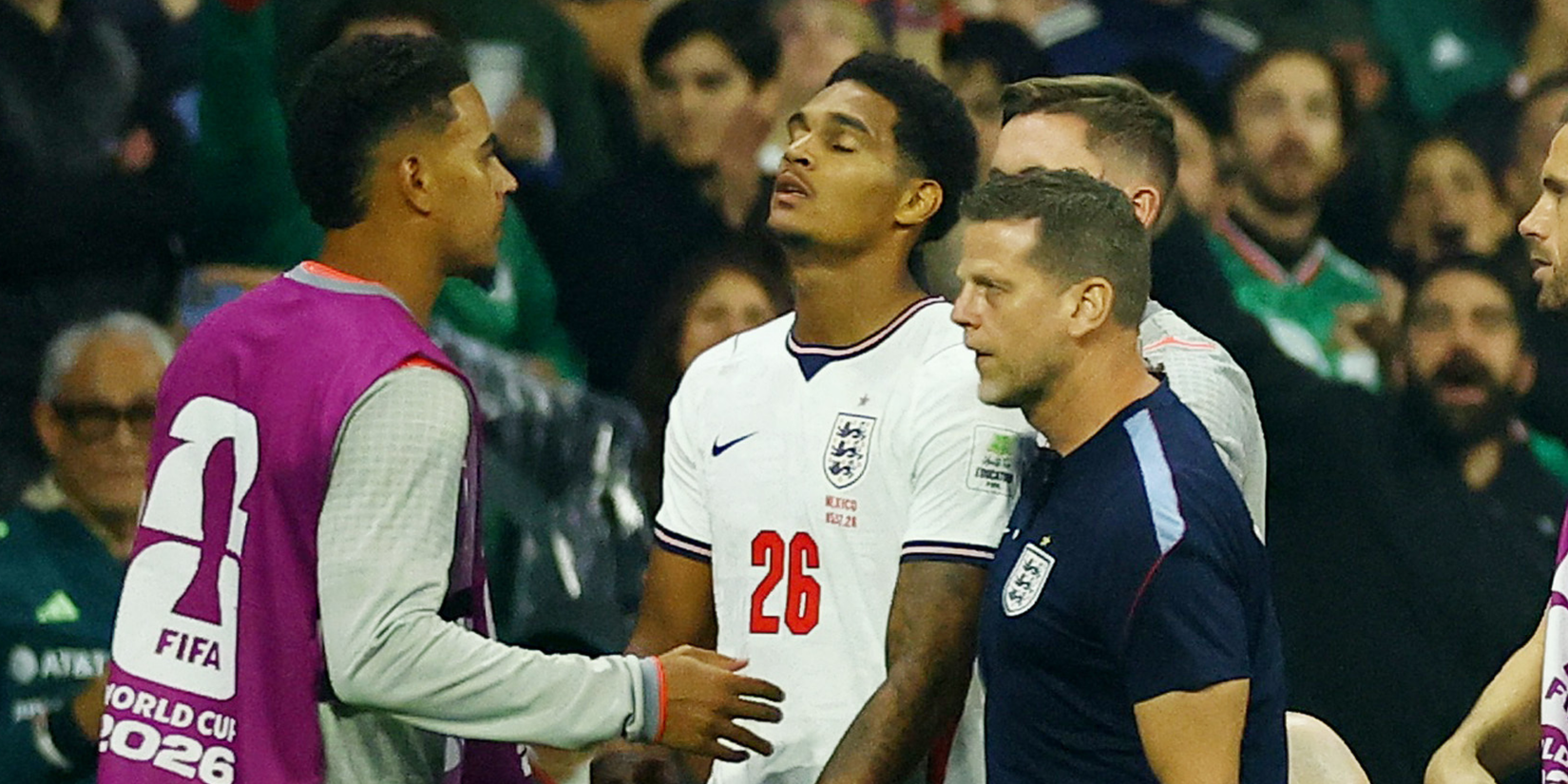 Jarell Quansah (England) after red card vs Mexico
