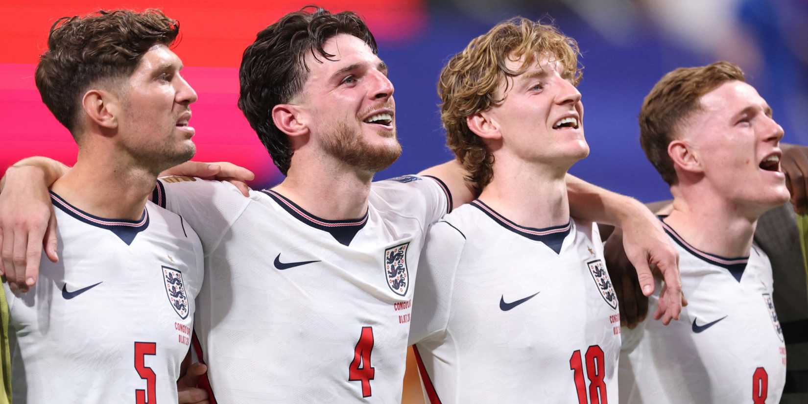 England players after beating DR Congo