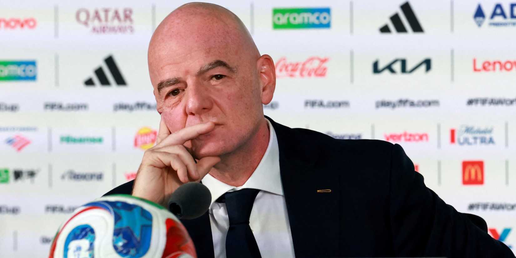 FIFA President Gianni Infantino during the press conference