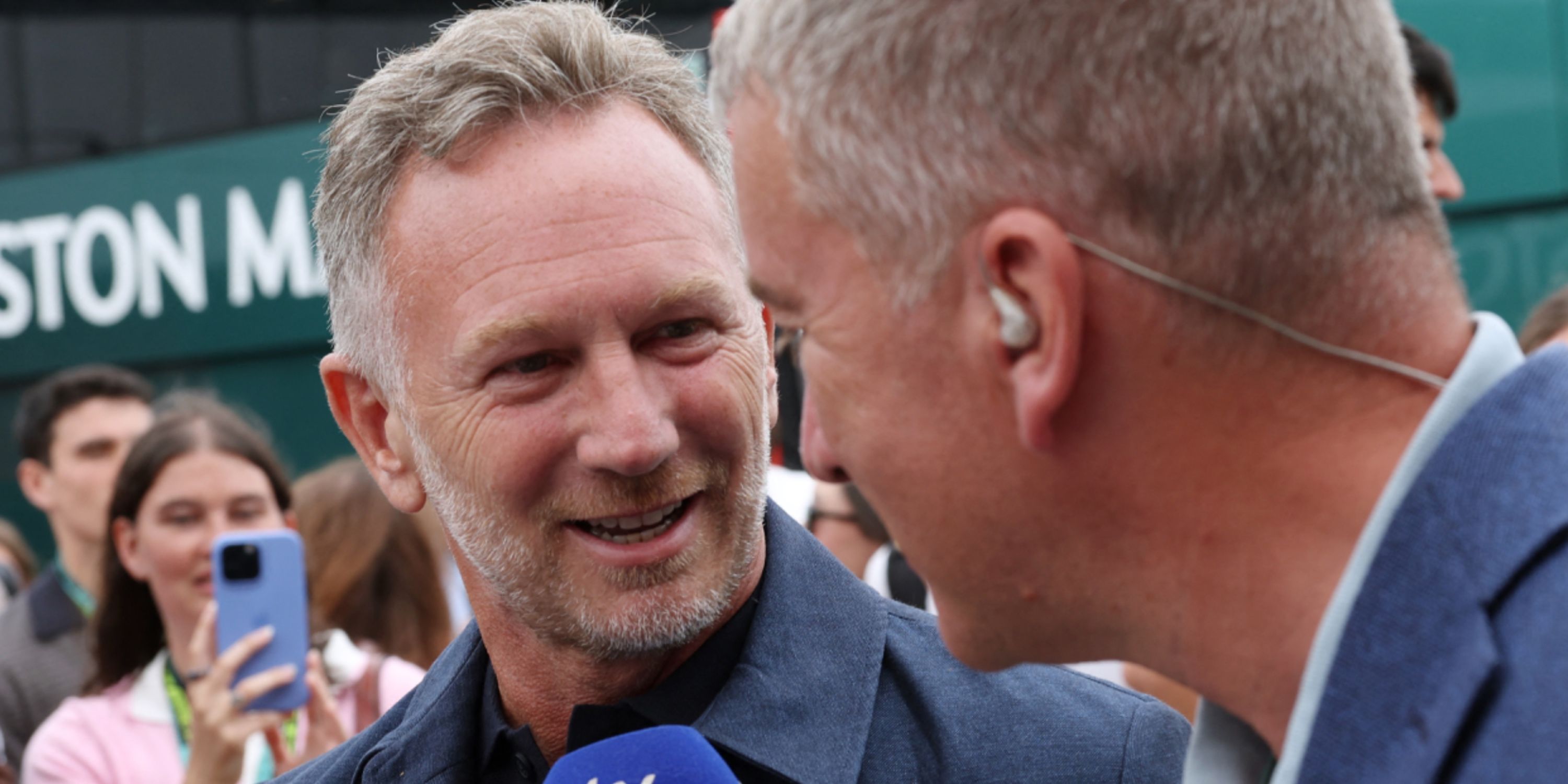 Former Red Bull team principal Christian Horner arrives ahead of the race