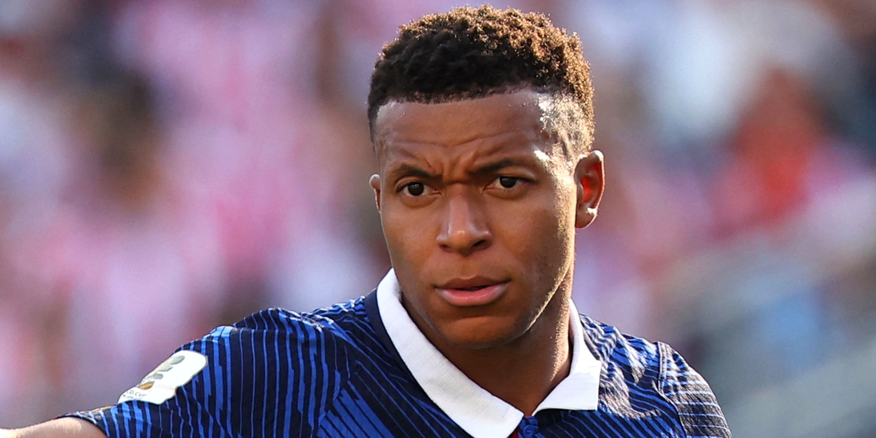 France's Kylian Mbappe reacts