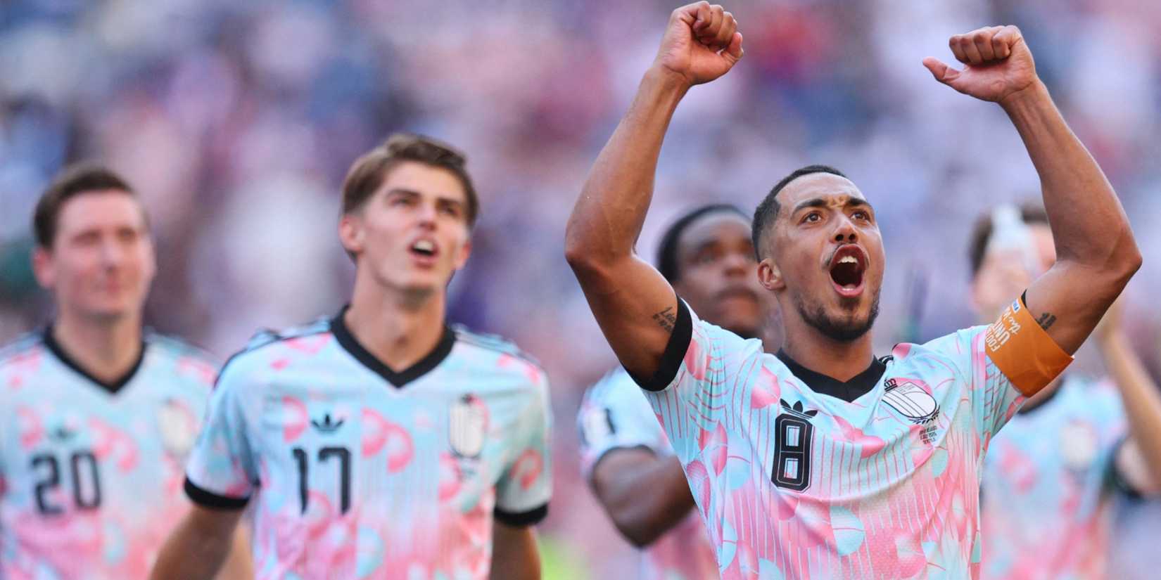 Belgium celebrate victory over USA