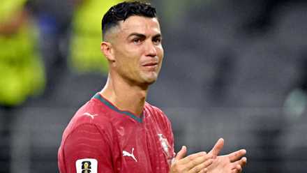 Portugal's Cristiano Ronaldo looks dejected after the match as Portugal are eliminated from the World Cup