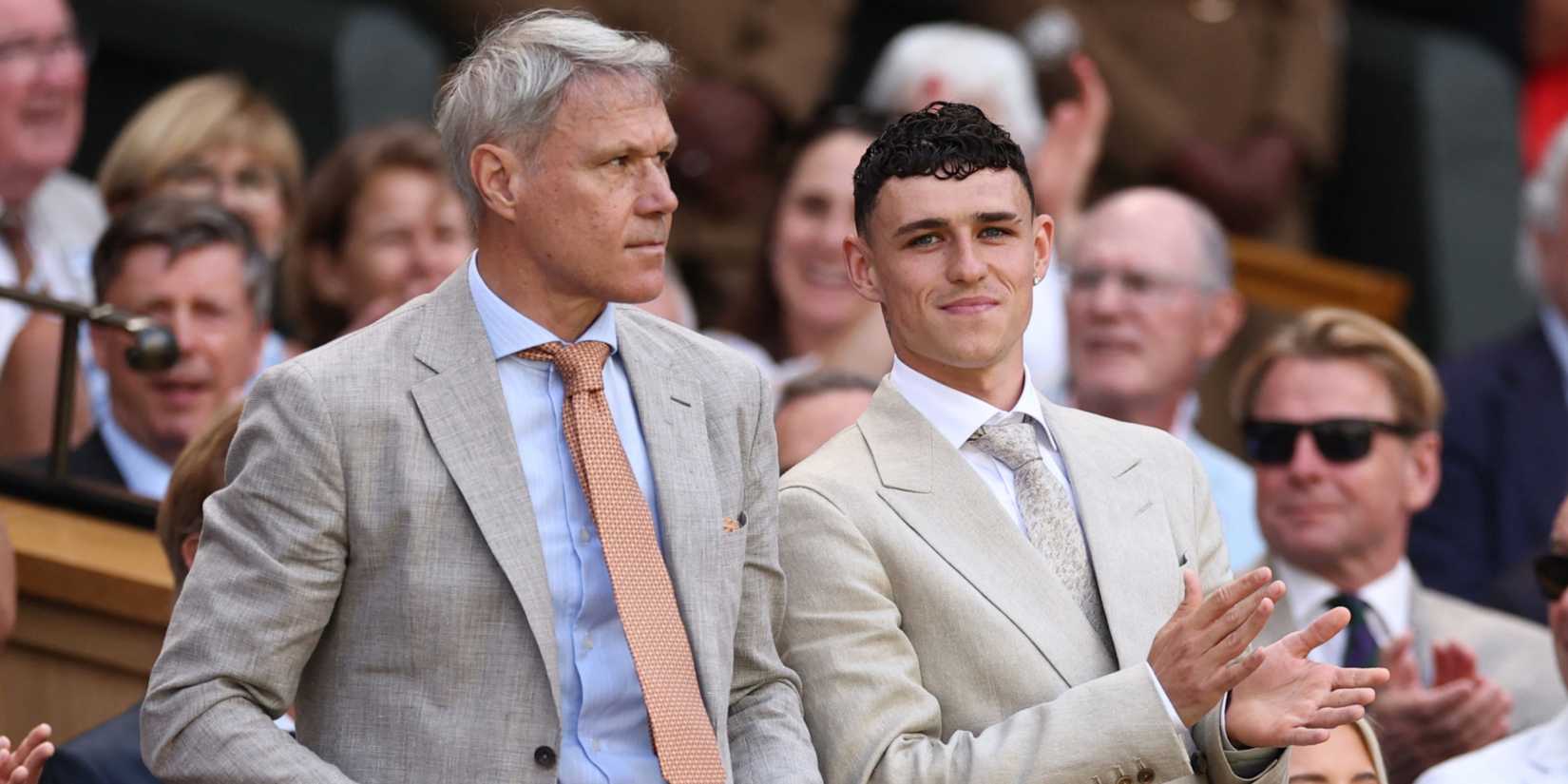 Marco van Basten and Manchester City's Phil Foden in the Royal Box