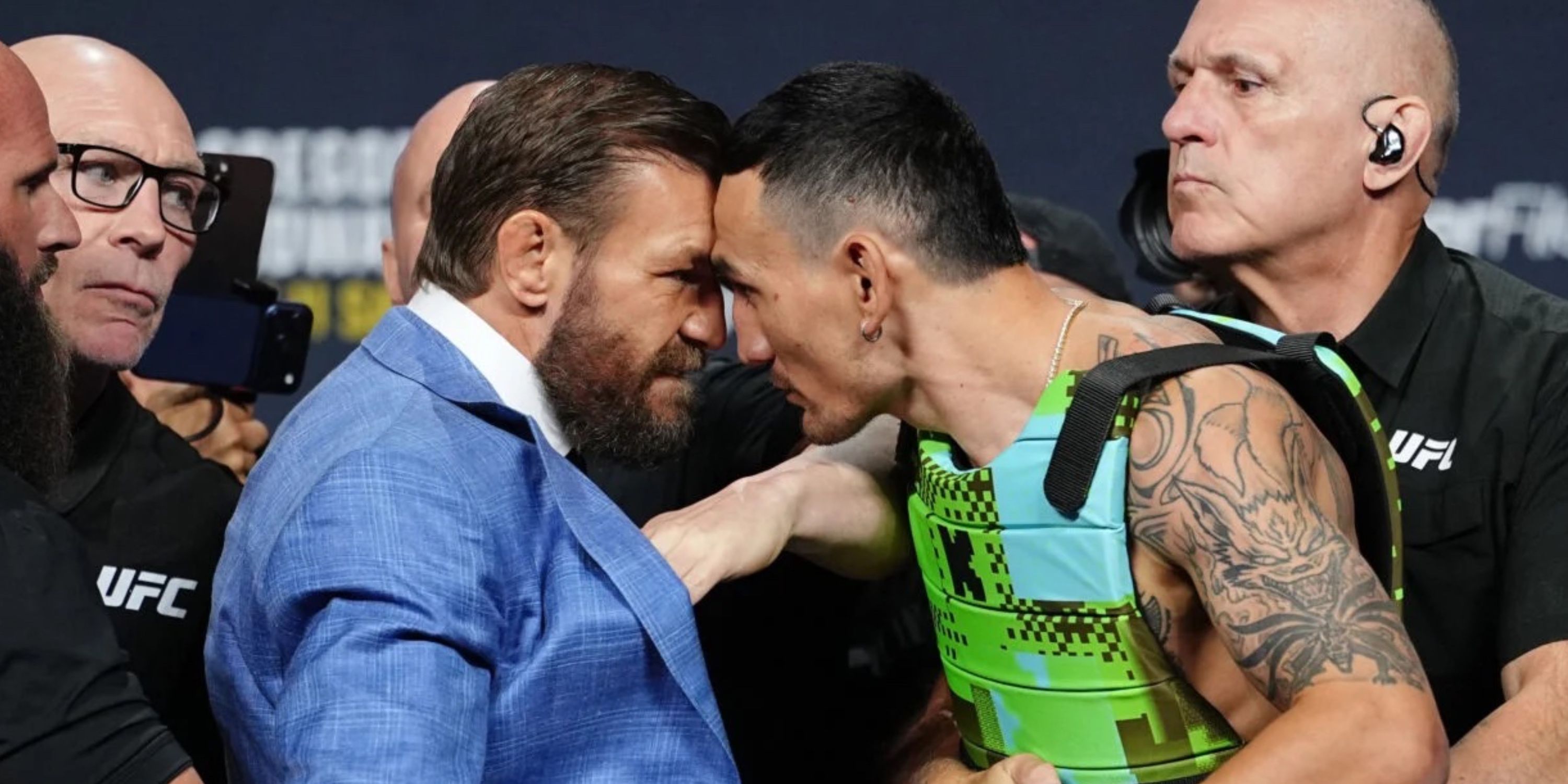 Conor McGregor and Max Holloway face-off