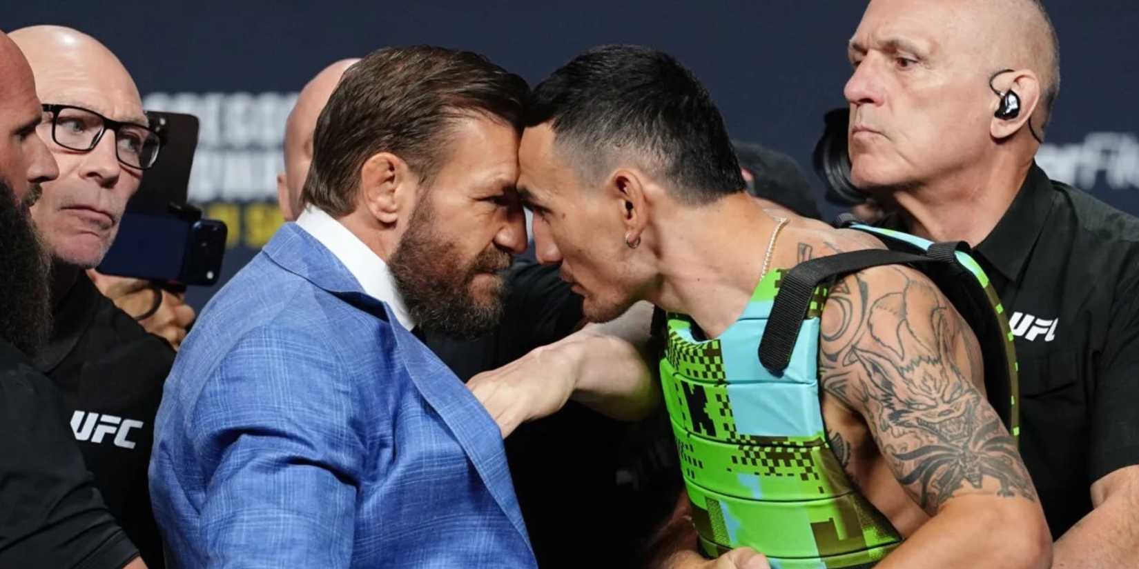 Conor McGregor and Max Holloway face-off