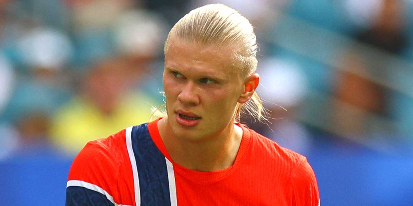 Norway's Erling Haaland looks on vs England