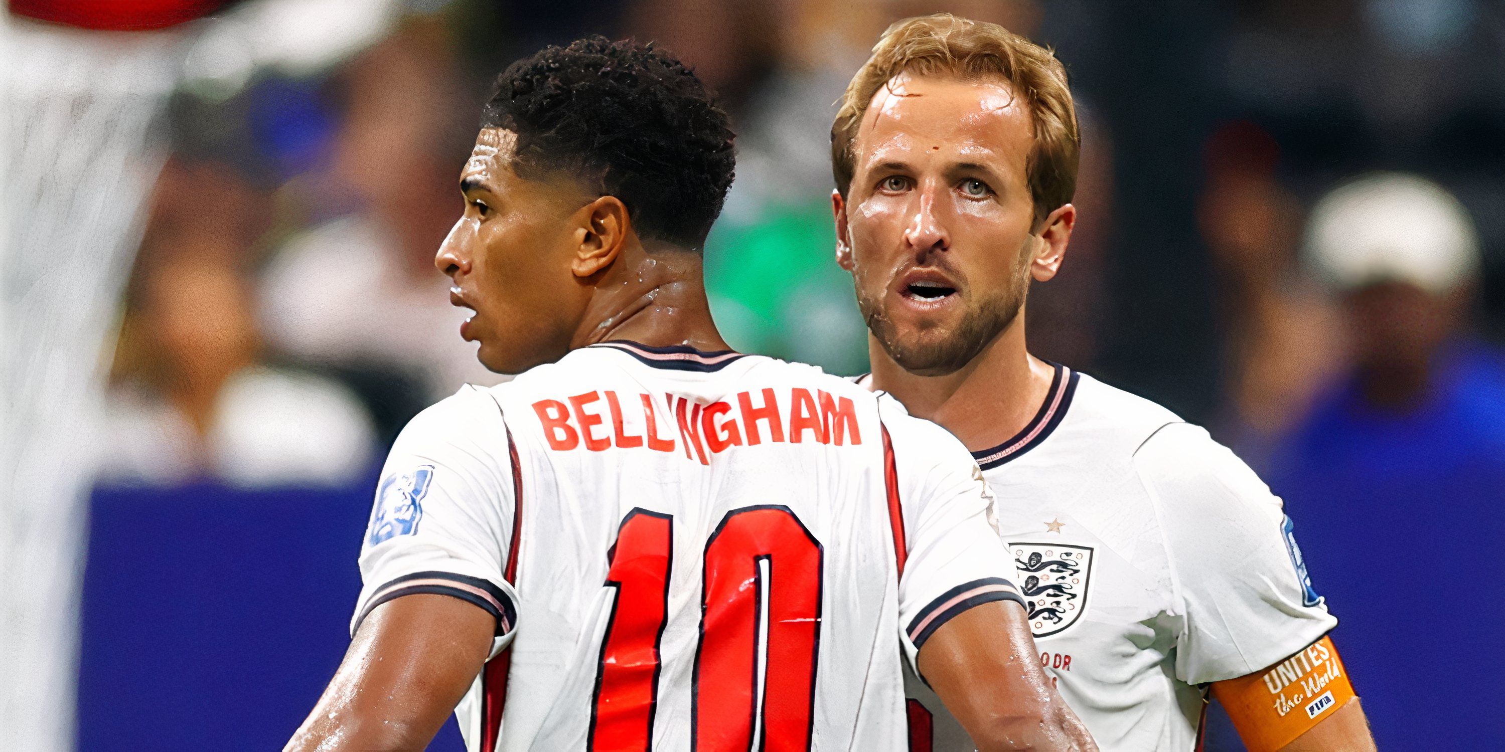 England's Harry Kane and Jude Bellingham celebrate