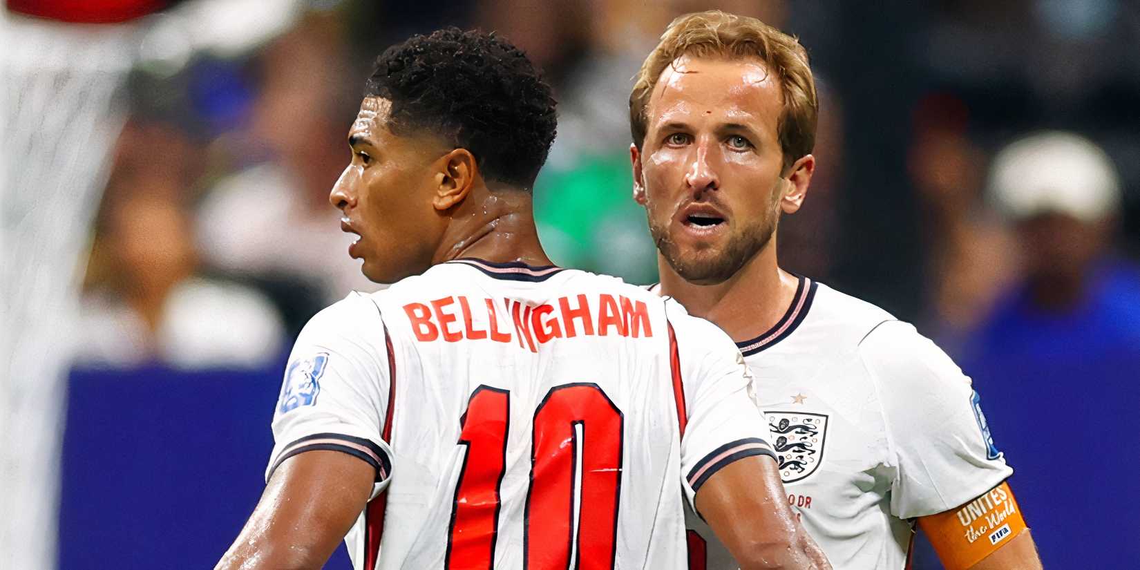 England's Harry Kane and Jude Bellingham celebrate