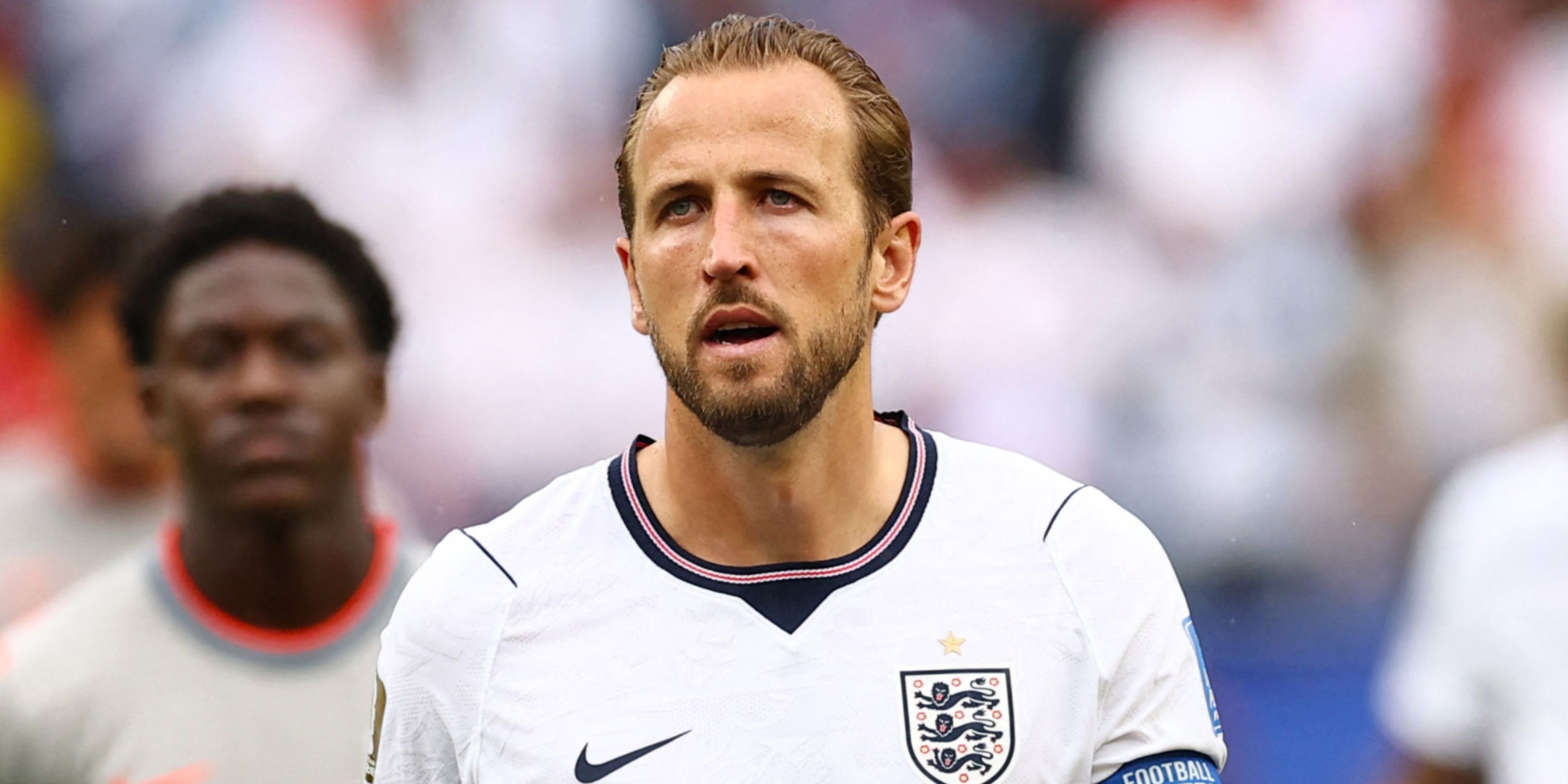 England's Harry Kane looks worried at the 2026 World Cup