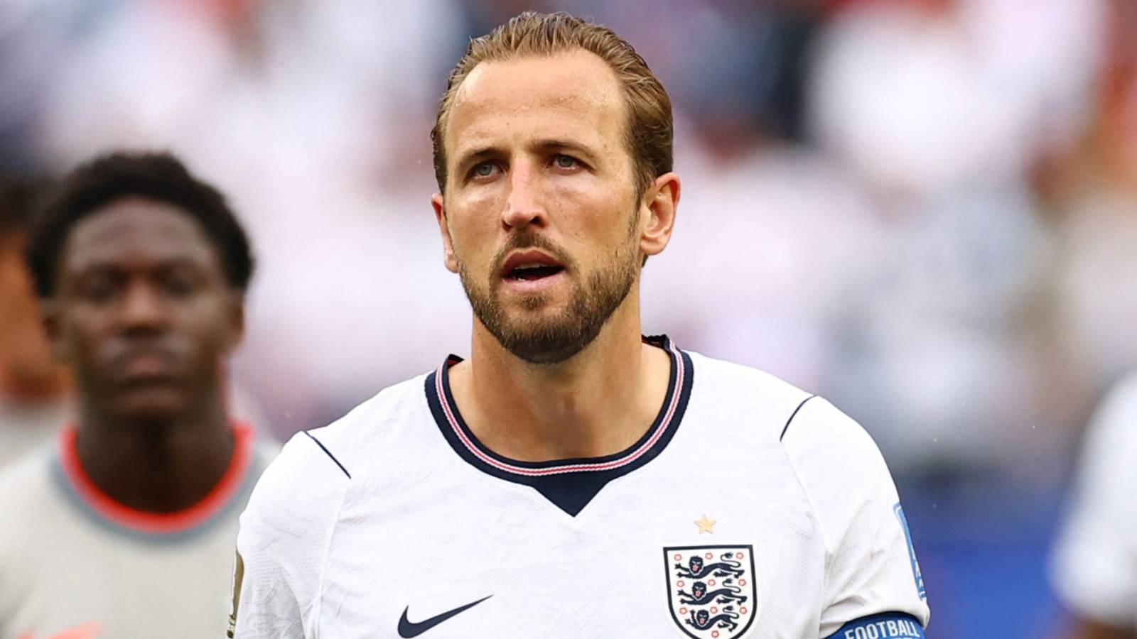 England's Harry Kane looks worried at the 2026 World Cup