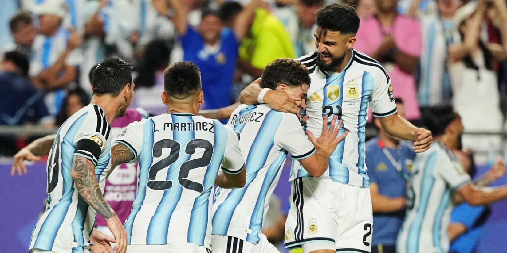Argentina celebrate World Cup goal