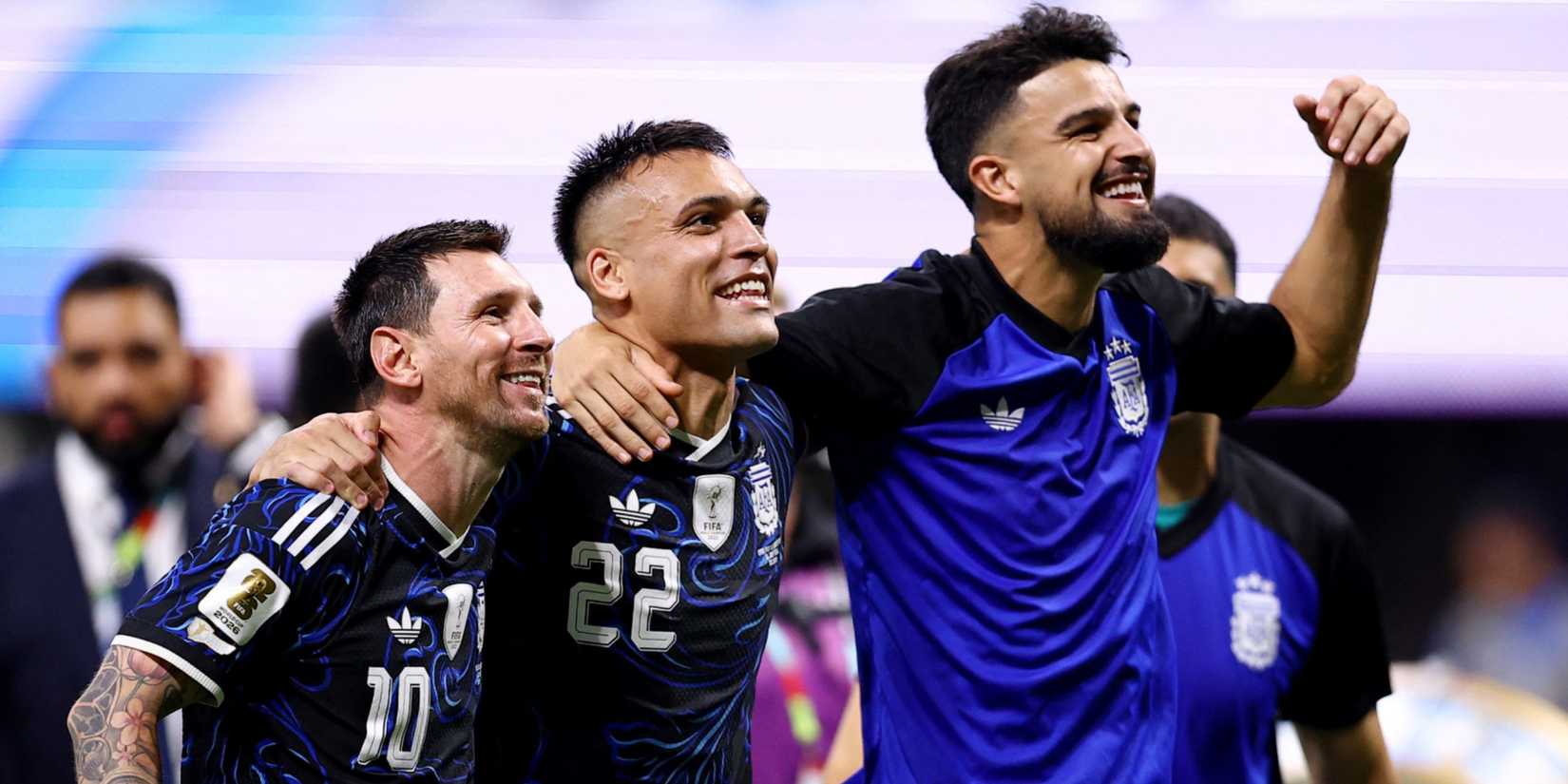 Argentina players after beating England