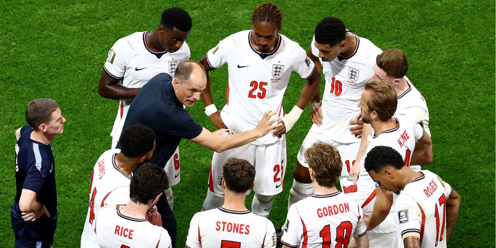 Thomas Tuchel and England players vs Argentina